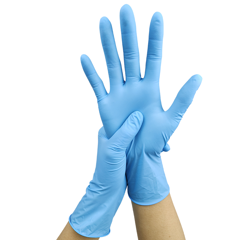 Made in China blue nitrile gloves of good quality