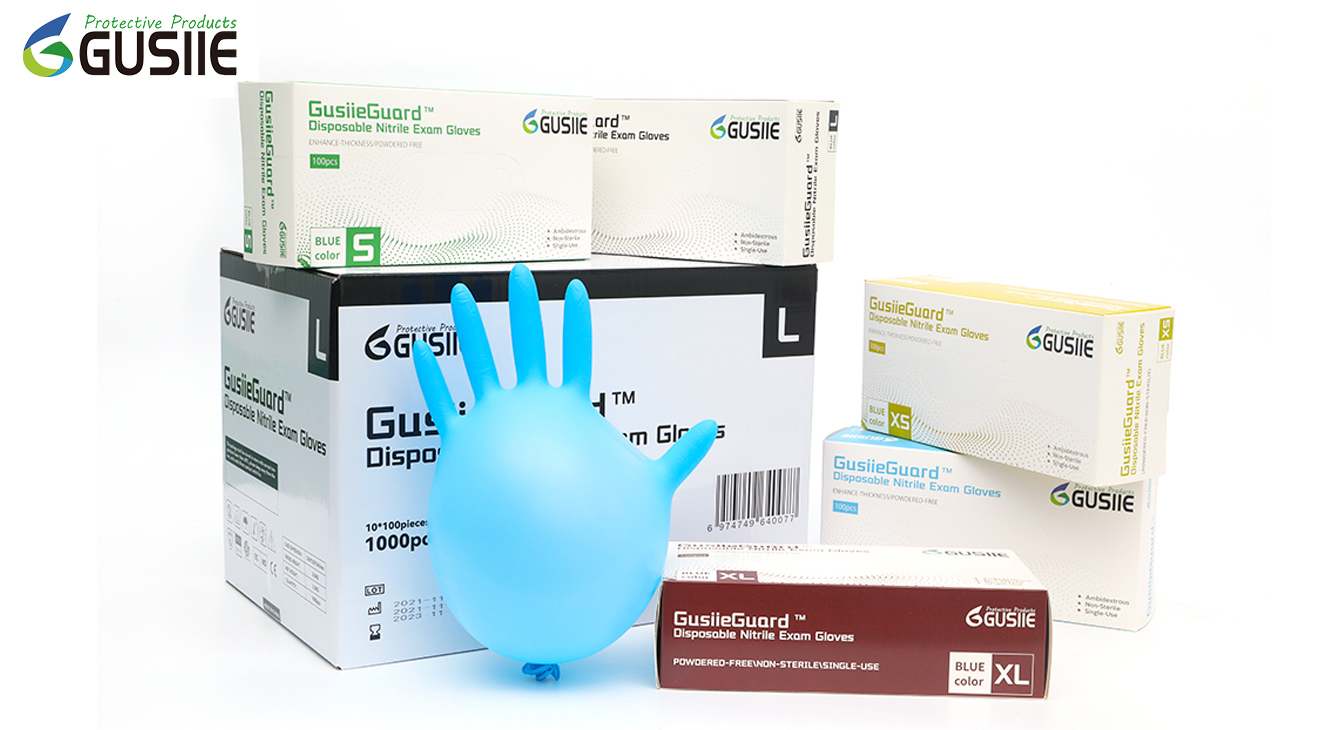 Gusiie Nitrile examination gloves puncture resistance, softness test video.