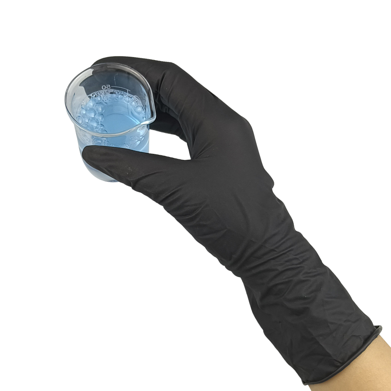 Safety Science Chemical Experiment Gloves Lengthened Protection Nitrile Material High Quality Wholesale