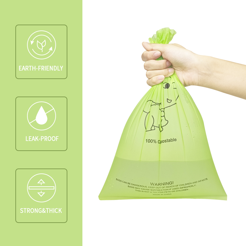 Gusiie 100% Compostable PBAT +PLA+Starch Fully Degradable Pet Pickup Plastic Bag