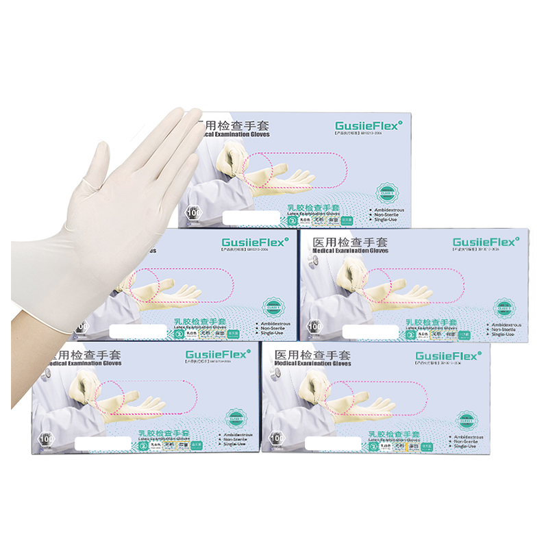 GusiieFlex® 6mil Powdered Medical Grade Disposable Latex Examination Gloves Medical