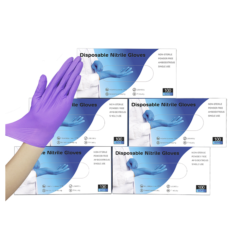 Gusiie 3mil Purple Ice Blue Family Labor Protection Cleans Disposable Gloves