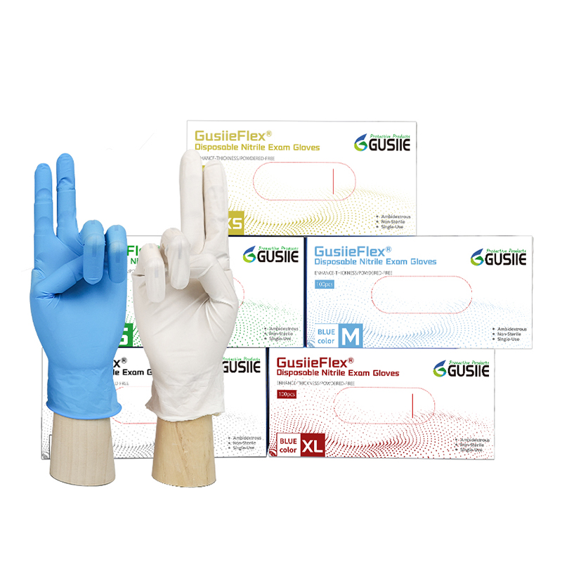 GusiieFlex® 3mil White Puncture Resistance Disposable Nitrile Examination Gloves Medical Grade